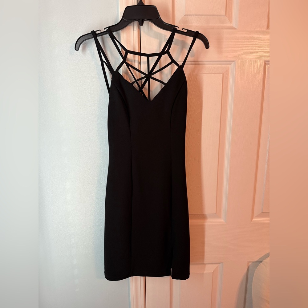 Elegant Black Strappy Dress